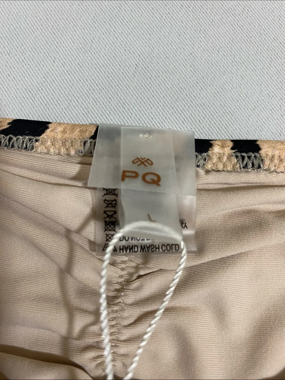 PILYQ Cleo Link Side Tie Full Bikini Bottom w Tiger Stripes Size L